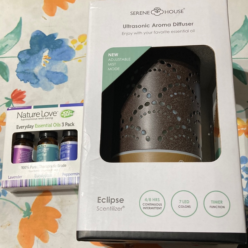 Aroma diffuser and essential oils